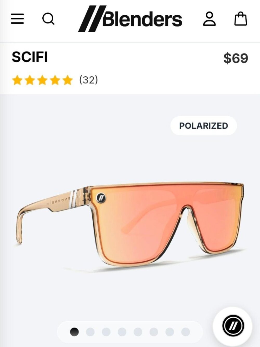 NEW Blenders Eyewear SCIFI Polarized Sunglasses Peach Mirror Lens